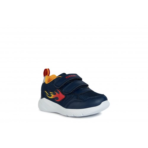 Geox Παιδικά Sneakers Sprintye Ανατομικά με Σκρατς για Αγόρι Navy - Yellow B354UC 01454 C0657