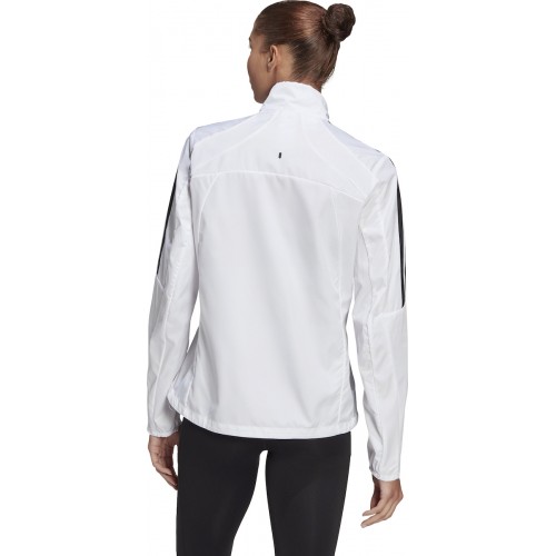 Adidas Marathon 3-stripes Γυναικείο Αθλητικό Μπουφάν Λευκό GK6061