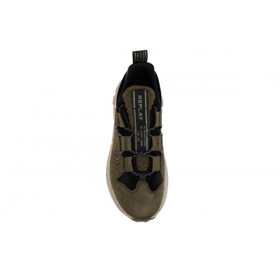Ανδρικά δερμάτινα sneakers RS4G0008L-2076  Military Black