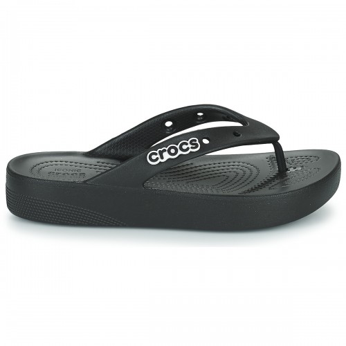 Crocs Classic Flip Σαγιονάρες με Πλατφόρμα σε Μαύρο Χρώμα 207714-001
