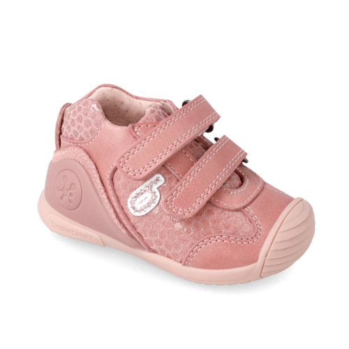 Biomecanics Παιδικά Sneakers High Ανατομικά με Σκρατς για Κορίτσι Ροζ 221109-B