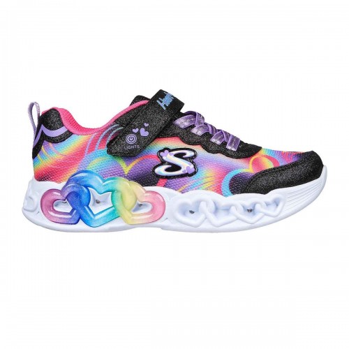 Skechers Παιδικά Sneakers Infinite Heart με Φωτάκια Μαύρα 303750L-BKMT
