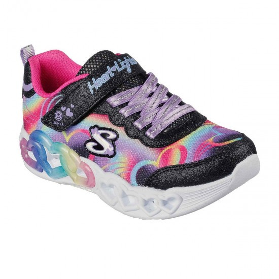 Skechers Παιδικά Sneakers Infinite Heart με Φωτάκια Μαύρα 303750L-BKMT