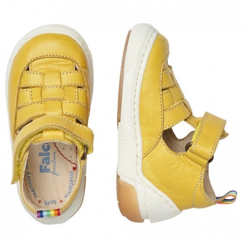 Παιδικό πέδιλο FALCOTTO Semi-open sandal with aeroplanes print - Milky-Yellow 2015900010G04
