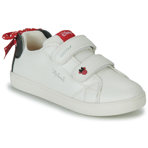 Geox Παιδικά Sneakers Mickey Mouse Kathe Ανατομικά με Σκρατς για Κορίτσι Λευκά J35EUE 000BC C1001