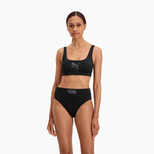 PUMA Swim High Waist Women's Bikini Bottom 935498-01 Black Combo