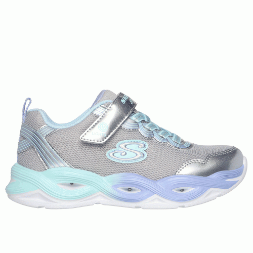 Skechers παιδικά αθλητικά παπούτσια με φωτάκια για κορίτσια Ασημί 303717L-SMLT