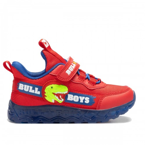 Bull Boys Παιδικά Sneakers Ανατομικά με Σκρατς και Φωτάκια Κόκκινα DNAL4507-RS01