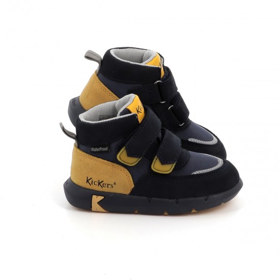 Kickers Παιδικά Sneakers High Junibo Ανατομικά με Σκρατς για Αγόρι Μπλε 878780-10-103