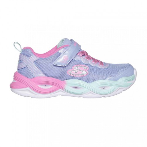 Skechers παιδικά αθλητικά παπούτσια με φωτάκια για κορίτσια Ροζ - Μωβ 303717L-PWMT