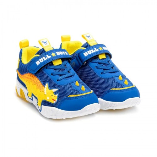 Bull Boys Παιδικά Sneakers Ανατομικά με Σκρατς και Φωτάκια Μπλε DNAL4510-RY01